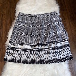 Lane Bryant Black & White Ikat Print Cotton Skirt